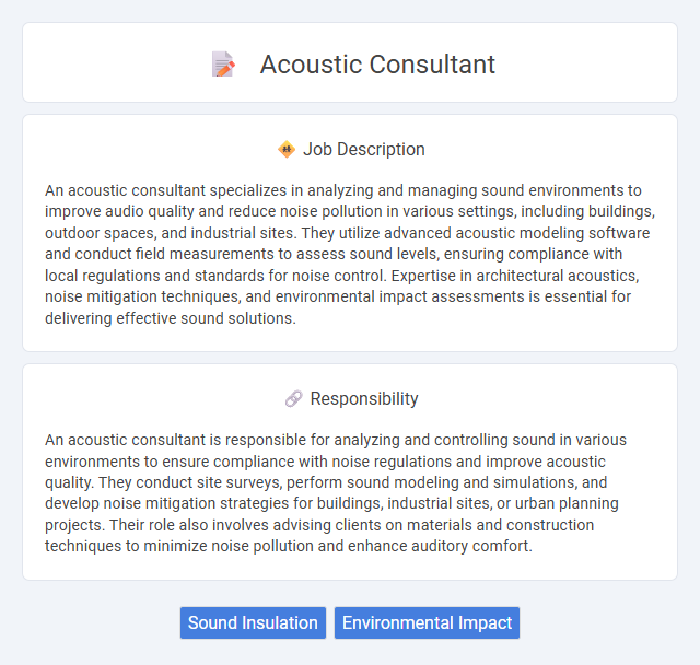 Acoustic Consultant Job Description and Career Detail