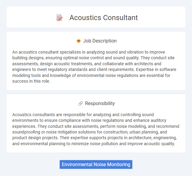 Acoustics Consultant Job Description and Career Detail
