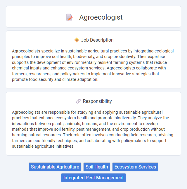 Agroecologist Job Description and Career Detail