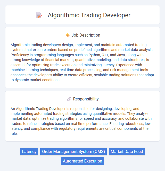 Algorithmic Trading Developer Job Description and Career Detail