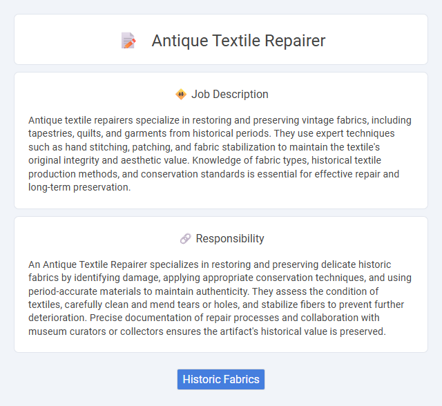 Antique Textile Repairer Job Description and Career Detail