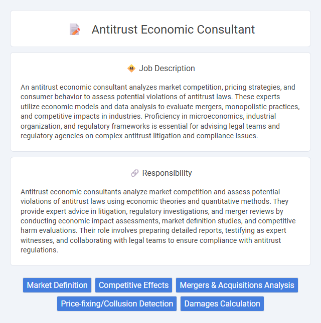 Antitrust Economic Consultant Job Description and Career Detail