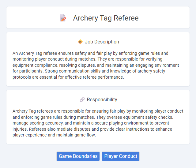Archery Tag Referee Job Description and Career Detail