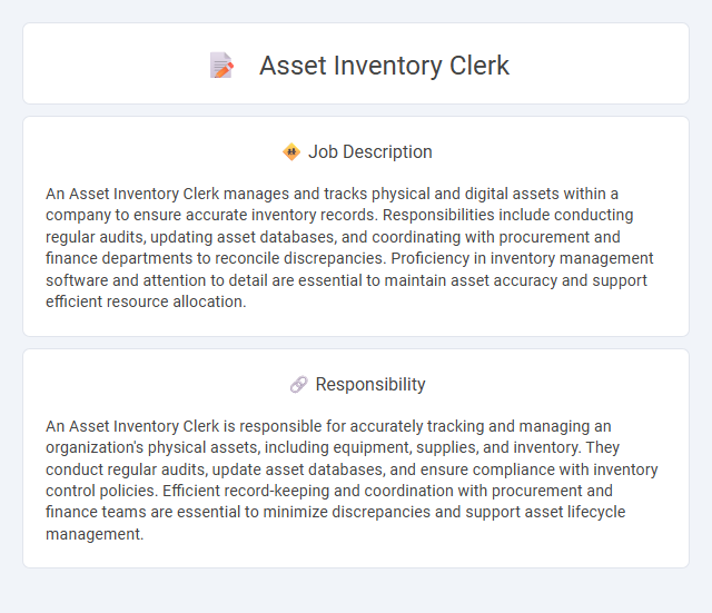 Asset Inventory Clerk Job Description and Career Detail