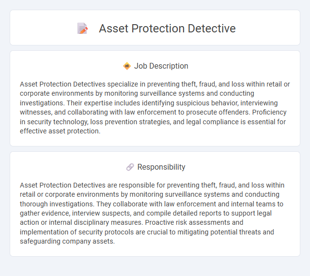 Asset Protection Detective Job Description and Career Detail