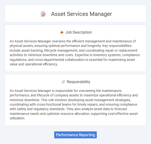 Asset Services Manager Job Description and Career Detail