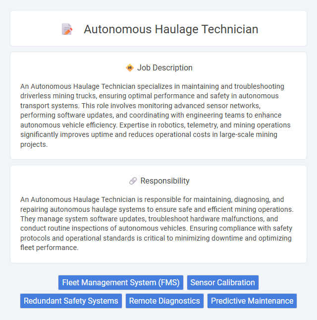 Autonomous Haulage Technician Job Description and Career Detail