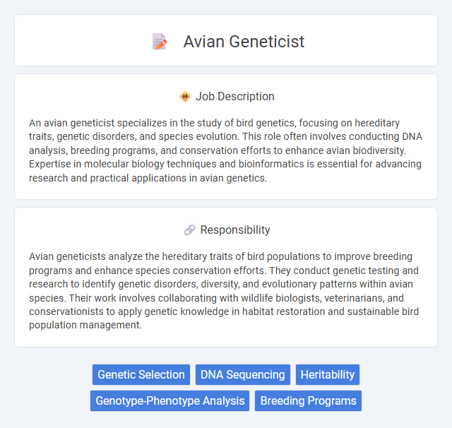 Avian Geneticist Job Description and Career Detail