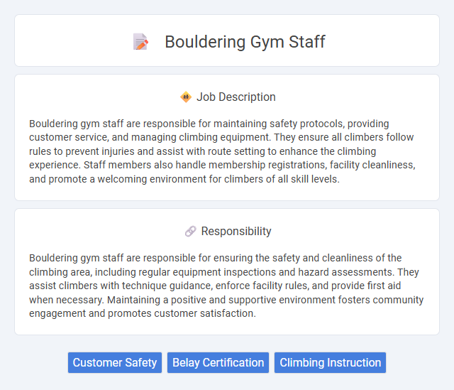 Bouldering Gym Staff Job Description and Career Detail