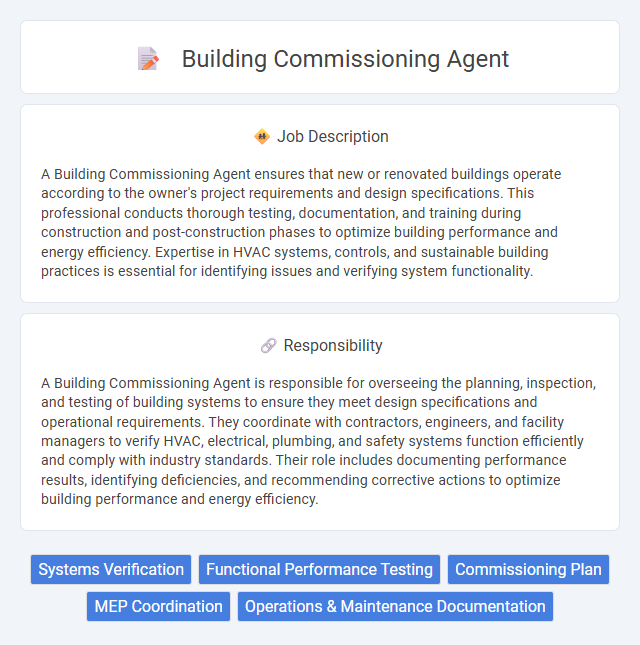 Building Commissioning Agent Job Description and Career Detail