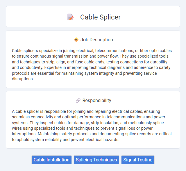 Cable Splicer Job Description and Career Detail