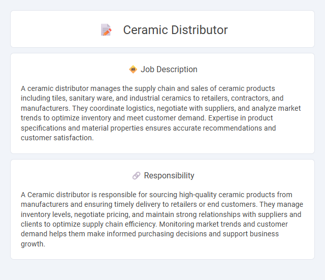 Ceramic Distributor Job Description and Career Detail