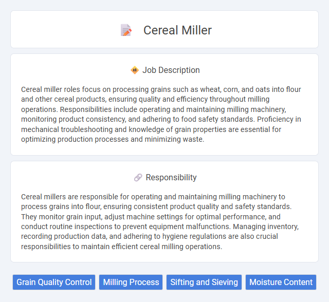 Cereal Miller Job Description and Career Detail