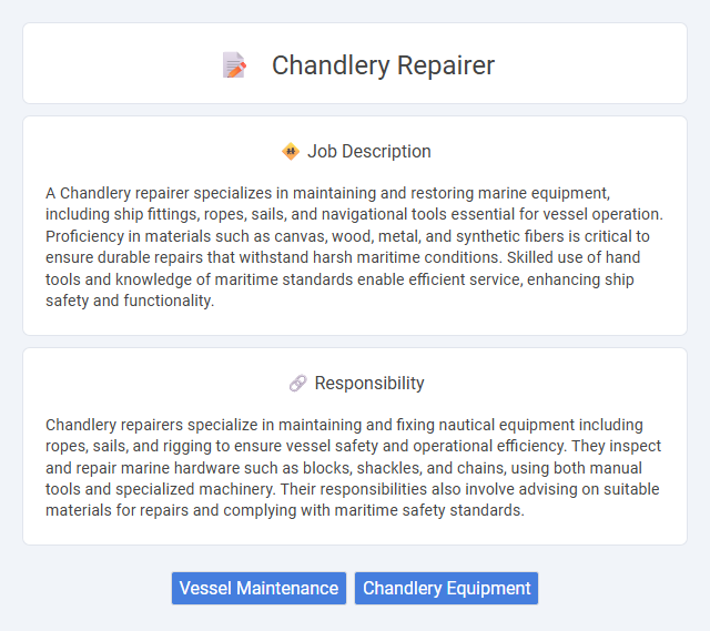 Chandlery Repairer Job Description and Career Detail