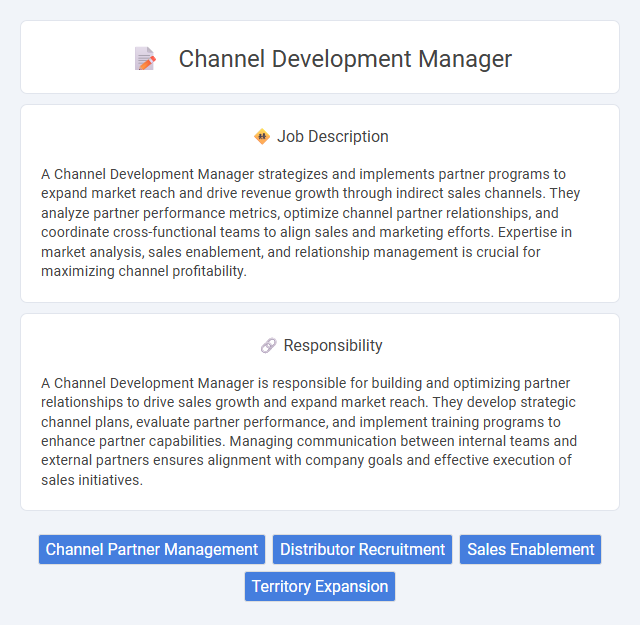 Channel Development Manager Job Description and Career Detail