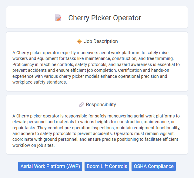 Cherry Picker Operator Job Description and Career Detail