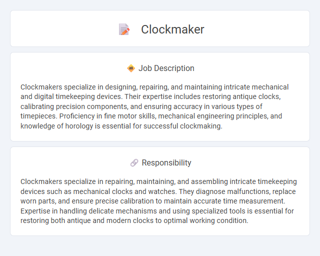 Clockmaker Job Description and Career Detail