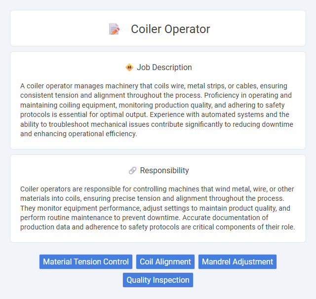 Coiler Operator Job Description and Career Detail