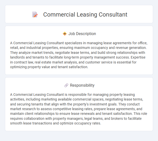 Commercial Leasing Consultant Job Description and Career Detail