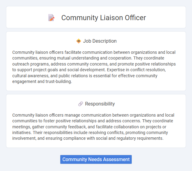 Community Liaison Officer Job Description and Career Detail