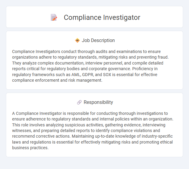 Compliance Investigator Job Description and Career Detail