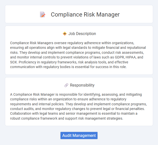 Compliance Risk Manager Job Description and Career Detail
