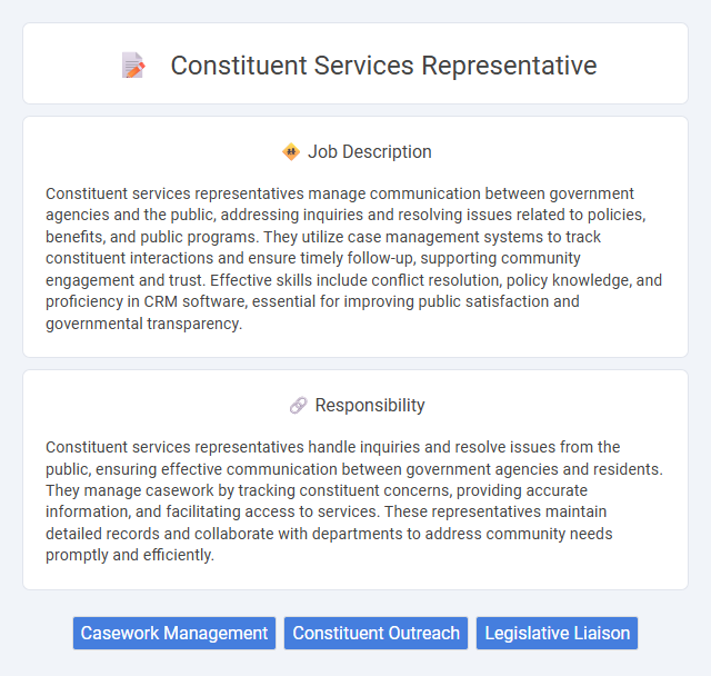 Constituent Services Representative Job Description and Career Detail