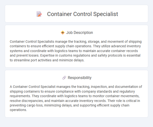 Container Control Specialist Job Description and Career Detail