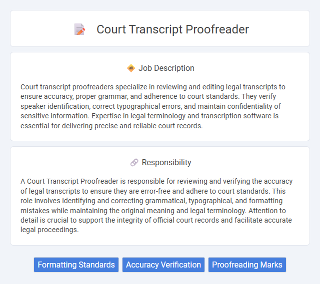 Court Transcript Proofreader Job Description and Career Detail