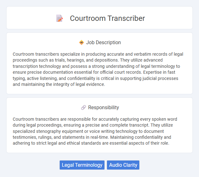 Courtroom Transcriber Job Description and Career Detail