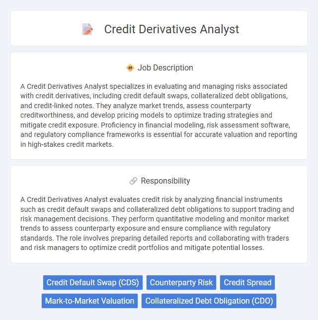 Credit Derivatives Analyst Job Description and Career Detail