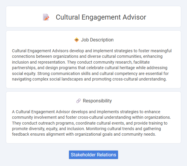 Cultural Engagement Advisor Job Description and Career Detail