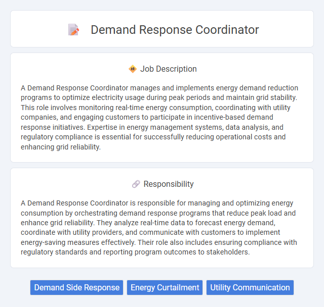 Demand Response Coordinator Job Description and Career Detail