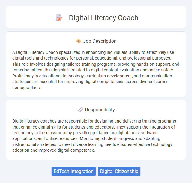Digital Literacy Coach Job Description and Career Detail
