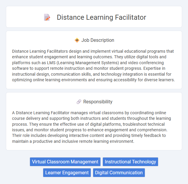 Distance Learning Facilitator Job Description and Career Detail