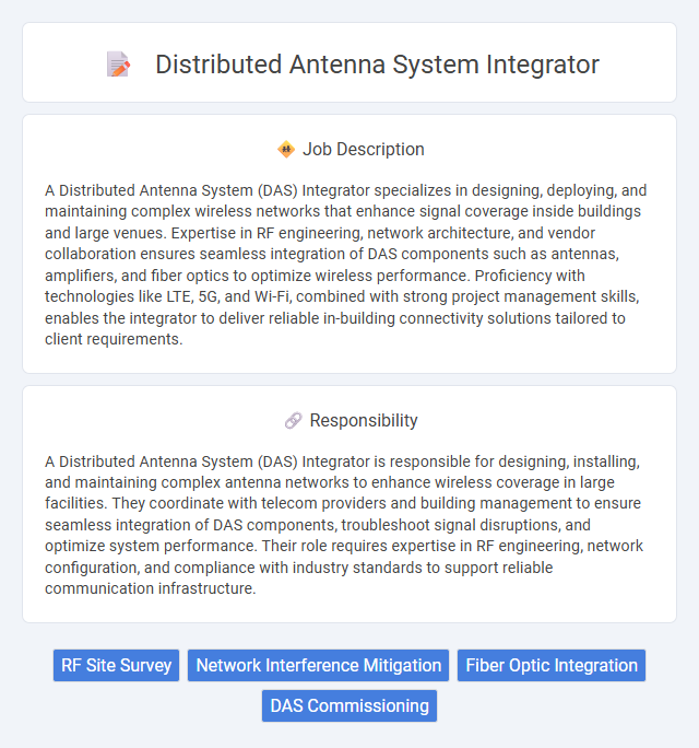 Distributed Antenna System Integrator Job Description and Career Detail