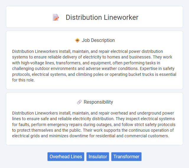 Distribution Lineworker Job Description and Career Detail