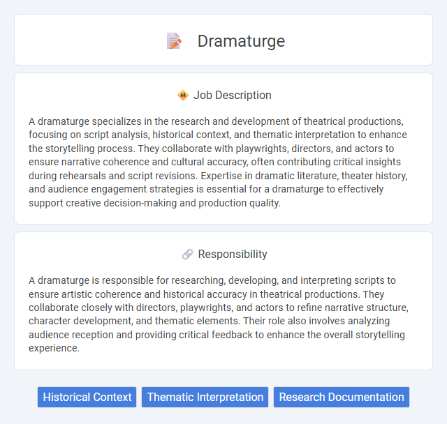 Dramaturge Job Description and Career Detail