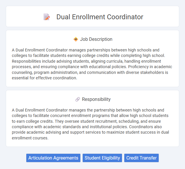 Dual Enrollment Coordinator Job Description and Career Detail
