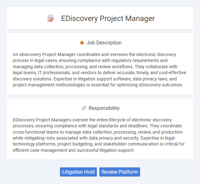 Ediscovery Project Manager Job Description and Career Detail