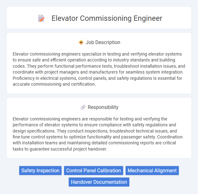 Elevator Commissioning Engineer Job Description and Career Detail