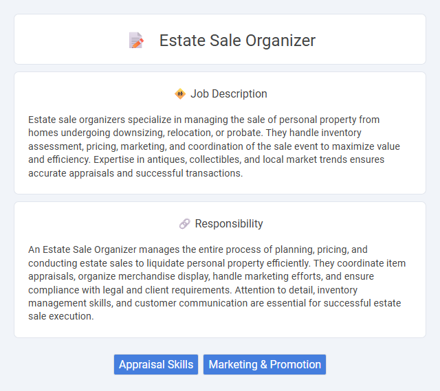 Estate Sale Organizer Job Description and Career Detail