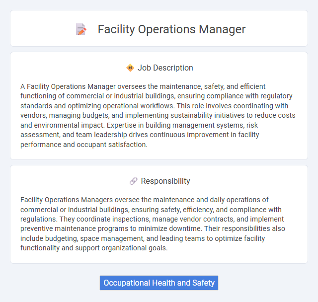 Facility Operations Manager Job Description and Career Detail