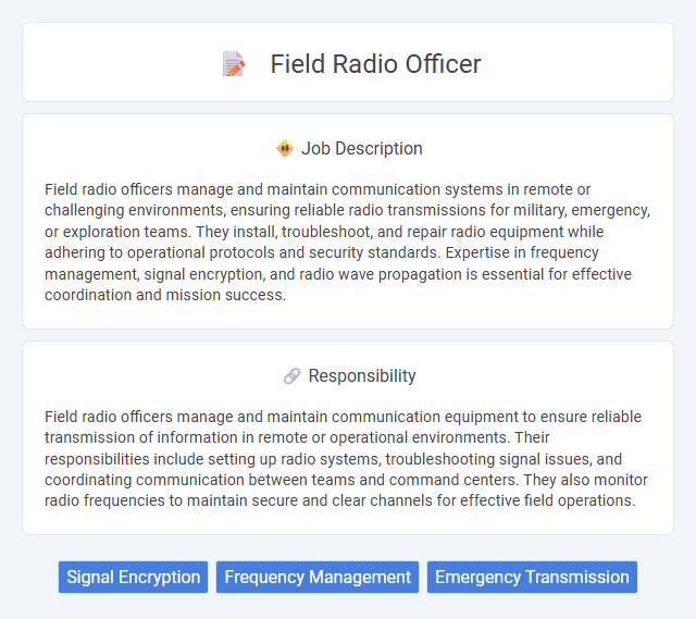 Field Radio Officer Job Description and Career Detail