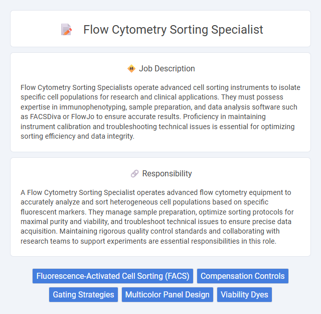 Flow Cytometry Sorting Specialist Job Description and Career Detail