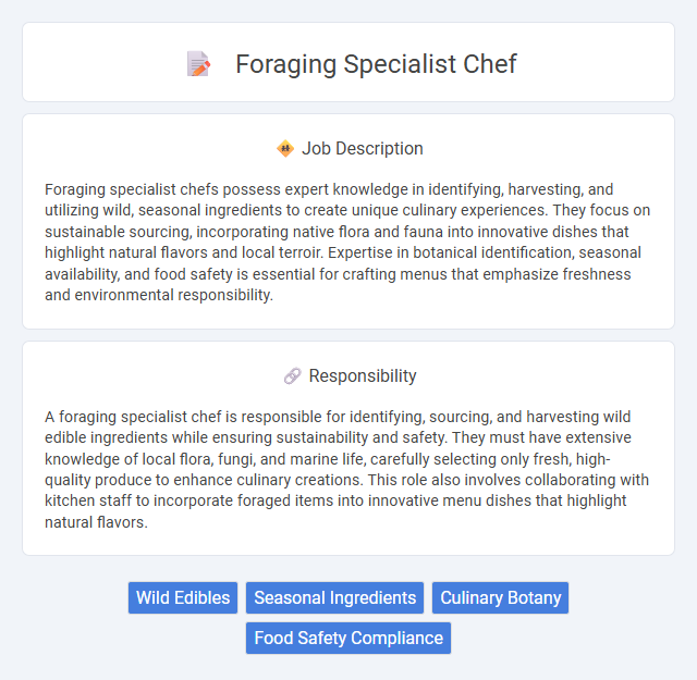 Foraging Specialist Chef Job Description and Career Detail