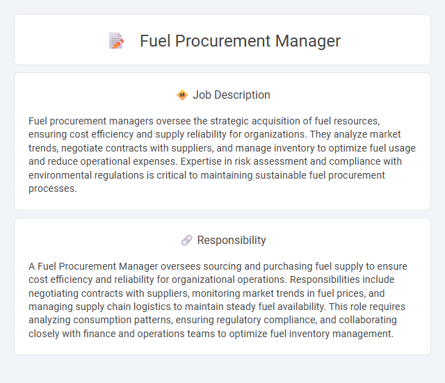 Fuel Procurement Manager Job Description and Career Detail