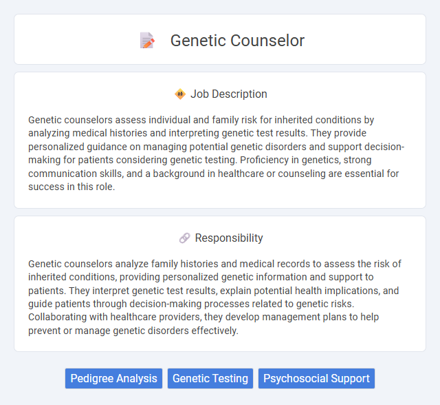 Genetic Counselor Job Description and Career Detail