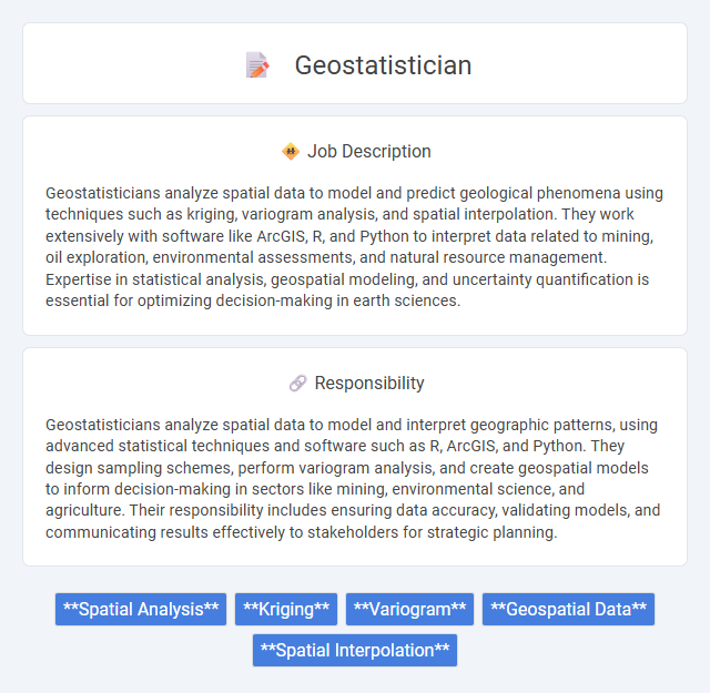 Geostatistician Job Description and Career Detail