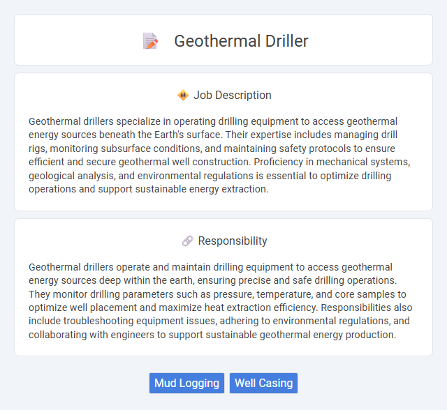Geothermal Driller Job Description and Career Detail